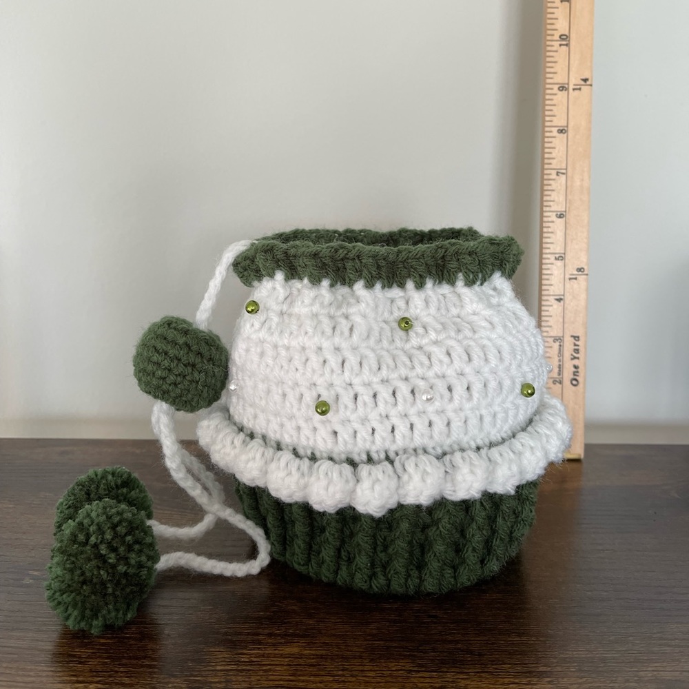 Pouch mini bag crochet drawstring cupcake - Picture 5 of 8